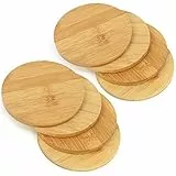 COM-FOUR® 8x Sottobicchieri in bambù - sottobicchieri rotondi - sottobicchieri per bicchieri e tazze - Ø 11 cm, rotondi, spessore 0,9 cm (8 pezzi)