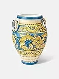 TERRECOTTE DEL SOLE - Vaso siciliano originale H 40 con manici, realizzato e decorato a mano.
