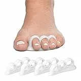 [4 pz] Raddrizza Dita Dei Piedi, Cuscinetti a Sollievo Per Sovrapposizione Toes separates-Dita Incrociate e Più & di Dita a Martello & Toe Artiglio Alluce Valgo Correttore (3 fori bianco)