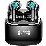 Cuffie Bluetooth, Auricolari Bluetooth 5.3 Cuffie Wireless con HD Mic Stereo, 2023 Cuffie Senza Fili IP7 Impermeabile, Cuffiette Bluetooth Cancellazione Rumore Auricolari Wireless In Ear LED/USB-C