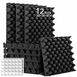 Pannelli Fonoassorbenti Soundsbay Pacchetto da 12 Pannelli Insonorizzanti Riduzione dell'eco Pannello Fonoassorbente per insonorizzazione stanza Biadesivo Pannelli Fonoisolanti 30×30×5cm