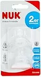 NUK First Choice - Set di 2 beccucci in Silicone morbidi combinabili con tutte le bottiglie, 6-18 mesi