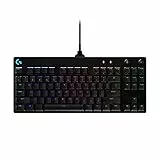 Logitech G PRO TKL Tastiera Gaming Meccanica, GX Blue Clicky Switch, LIGHTSYNC RGB, Design Portatile Tenkeyless, Pensato per Esport Gaming, Micro Cavo USB Rimovibile, QWERTY US Layout, Nero
