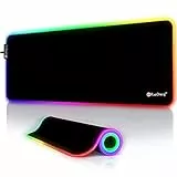 RuoCherg Tappetino Mouse Gaming RGB, 800 x 300 mm Extra Grande Tappetino per Mouse da Gioco, 12 Modalità Luce 9 Colori LED, Mousepad Antiscivolo Impermeabile Tappetino, per Giocatori Professionisti