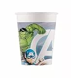 Procos- Bicchieri Carta FSC compostabili Marvel Avengers Fight (200ml), 8 Pezzi, Multicolore, taglia unica, 10201205
