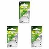 Batteria Super Alcaline A23 (Blister 1 Pezzo) - Piccola Batteria 23A (MN21) per Prodotti Elettrici, Elettrornici, Radiocomandi, Telecomandi (Confezione da 3)