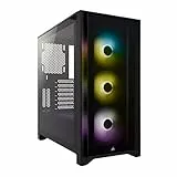 Corsair Icue 4000X Rgb Case Atx Mid-Tower Con Vetro Temperato, Pannello Laterale Ed Anteriore In Vetro Temperato, Tre Ventole Rgb Da 120 Mm Incluse, Nero, ‎45.3 x 23 x 46.6 cm 8 Kg