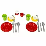 Theo Klein 7602 KLEIN goes BIO - Set cena per 2 persone | Stoviglie in plastica organica | Set colorato composto da 18 parti | Giocattoli per bambini dai 2 anni in su