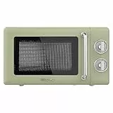 Cecotec Forno a microonde meccanico da 20 litri Proclean 3010 Retro Green. 700 W in 6 livelli, timer fino a 30 minuti, modalità sbrinamento, design vintage in verde, finiture in acciaio