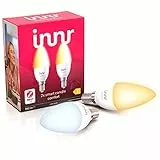 Innr E14 Comfort Lampadina LED, compatibile con Philips Hue*, Alexa & Hey Google (bridge necessario) dimmerabile, luce bianca calda fino alla luce diurna, 2200K - 5000K, 2-Pack, RB 249 T-2