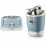 Ariete 156 Tostapane Di Design A 4 Fette, 6 Livelli Di Tostatura, 1600 W & 413, Spremiagrumi Vintage, Spremiagrumi Elettrico Con Leva Professionale
