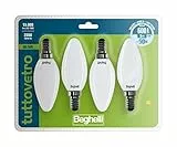 Beghelli - Lampadina LED TUTTOVETRO E14 Luce Fredda, 5W, 600lm, 6500K, Vetro Opale, Efficiente, Facile Installazione, 15000 Ore Durata, Gruppo 4pz, Colore: Luce Fredda