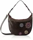 Desigual Borsa a Tracolla in Poliuretano, Shoulder Bag Donna, Marrone, U