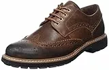 Clarks Batcombe Wing Scarpe Stringate Derby Uomo, Marrone (Dark Tan Leather), 43 EU