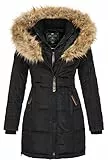 Geographical Norway BEAUTIFUL LADY - Parka Caldo Da Donna - Cappotto Cappuccio Di Pelliccia Finta - Giacca A Vento Invernale - Giacca Lunga Fodera Calda - Regalo Donna(nero M)