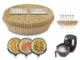 BEPER C103ACC001 Carta Forno per Friggitrice ad Aria, 100 Pezzi [20 cm] - Carta Forno Forata per Friggitrice ad Aria, Biodegradabile, Antiaderente, Oleorepellente