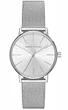 Armani Exchange Orologio a tre lancette da donna, cassa in acciaio inossidabile 36 mm e bracciale a maglie in acciaio inossidabile, AX5535