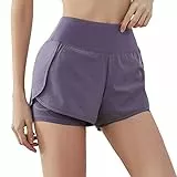 SKYSPER Pantaloncini Sportivi Donna Traspirante Comodo Shorts Donna Sportivi Asciugatura Rapida con Strisce Riflettenti Elastico Pantaloni Corti Donna per Yoga Fitness Corsa