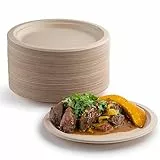 EVYIENEN 125 pezzi Piatti di carta usa e getta,18 cm, 100% Piatti carta da tavola usa e getta biodegradabili, per piatti da festa, Piatti usa e getta