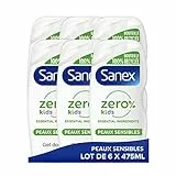 SANEX - Gel doccia e bagni Biomeprotect Dermo Kids per bambini Corpo e Capelli - Ecologico della pelle - 6 x 450 ml