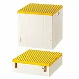 SHIMOYAMA Contenitore pieghevole con coperchio del pannello di costruzione per blocchi duplo, 26 Qt, contenitore impilabile, contenitore multiuso pieghevole da 25 l, per mattoncini Lego Duplo, colore: