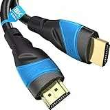 KabelDirekt – Cavo HDMI 8K/4K con schermatura A.I.S., progettato in Germania – 2m (8K@60Hz/4K@120H per una spettacolare esperienza Ultra HD – High Speed con Ethernet, PS5/Xbox/Switch, azzurro/nero)