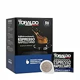 CAFFÈ TORALDO | Cialde ESE 44 | Caffè Selezionato, Tostato e Torrefatto in Italia | Eccellenza del Caffè Napoletano (50 Cialde, Miscela Arabica)