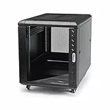 StarTech.com Armadio Rack 12U 19' con sportello in vetro - Armadio di rete 19 pollici - Server rack/Computer Cabinet per sala server o ufficio (RK1236BKF)