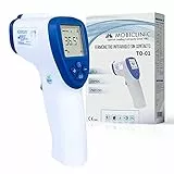 Mobiclinic, Termometro infrarossi, TO-01, Marchio Europeo, digitale senza contatto, Marcatura CE, Memoria di 32 dati, LCD Display, Allarme Febbre, Sensore a Infrarossi, Lettura Immediata, colore Blu