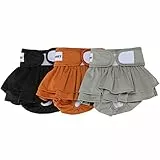 Avont pannolini lavabili per cani femmina (XS/6-8.5'), pannolini riutilizzabili per cani femmine per ciclo di calore, incontinenza, pannolini per cani ragazza 3 Pezzi-nero/marrone/grigio