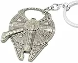 WOO LANDO Han Solo`s Millenium Falcon - Apribottiglie in Ottica Astronave con Portachiavi, Ottica in Acciaio Inox 60x45mm, Divertente Regalo