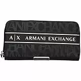 ARMANI EXCHANGE Portafoglio con Zip Around, bi-Piegato Donna, Nero