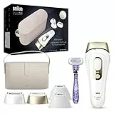 Braun Silk-expert Pro 5 Epilatore Luce Pulsata, Alternativa al Laser, Ideale per Zone Sensibili, Viso, Bikini e Ascelle, Rasoio e Custodia da Viaggio inclusi, Idea Regalo, PL5347 Bianco e Oro