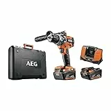 AEG BSB18C2BL LI-402C Trapano a Percussione Brushless 18V Compatto, 2 batterie da 4.0Ah, Impugnatura Ergonomica, Lungo 183mm, 2 Velocità: 0-500 / 0-1950 g/min, Mandrino di 13mm