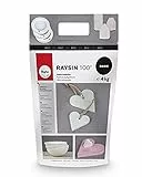 Rayher 34409102 Raysin 100 Polvere di Ceramica, Gesso da Colare, Sacchetto 4 kg, Asciuga all’Aria, Inodore, per Uso Hobbistico e Progetti Creativi, Colore Bianco