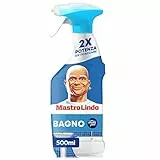 Mastro Lindo Spray Per Il Bagno 500ML. Rimuove I Residui Di Sapone E Il Doppio Del Calcare Rispetto Alla Formula Precedente