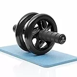 BODYMATE AB Roller Classic, Attrezzo per Allenamento Addominali incl. Tappetino per Ginocchia, per Core Training, Allenamento in Casa, 28 x 16 cm (L x Ø)