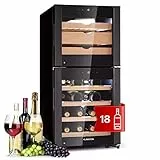 Klarstein Cantinetta Vino per Formaggi, Cantinetta Frigo Refrigerata con Vetrina, Frigo Bar con Display Digitale LED, Cantina Vino e Formaggi con Porta in Vetro, Controllo Temperatura, Igrometro 89L