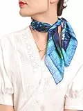 Prettystern Fazzoletto Da Collo Donna Seta 50x50 Cm estate Bandana Foulard Piccoli Pura Seta Sciarpa Bandana Claude Monet Ninfee P583