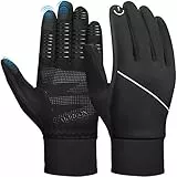 WACCET Guanti Invernali, Guanti Termici Invernali Antivento con Silicone Antiscivolo Touchscreen Guanti Ciclismo Invernali per Uomo Donna Corsa, Guida, Ciclismo, Arrampicata,ECC (S)