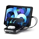 SATECHI Dock5 Stazione di Ricarica Multi-Dispositivo con Ricarica Wireless - Cavi Venduti Separatamente - Per M2/M1 iPad Pro/Air, 14 Pro Max/14 Pro/14/14 Plus,13 Pro Max/13 Pro/13 Mini/13, AirPods 2/1