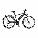 Fischer Viator ETH 1861, Bicicletta elettrica da Uomo | RH 55 cm | Ebike con Motore Centrale 80 NM | Batteria 48 V Trekking | E-Bike, Nero Opaco, 55cm-557Wh