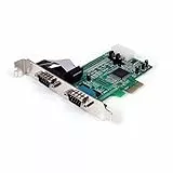 StarTech.com Scheda Seriale PCI Express con 2 Porte, Controller PCIe RS232, 16550 UART, Scheda Seriale di Espansione DB9 a Profilo Basso/Completo, Compatibile Windows e Linux (PEX2S553)