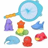 Giocattoli da Bagnetto per Bambini, Giocattoli da Piscina per Vasca Set Animali Galleggianti Giocattoli da Pesca Educativi per il Gioco Dell'acqua per Bambini Bambino Ragazze dei Neonati（8 pezzi）