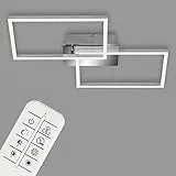 BRILONER - Plafoniera LED Soffitto Moderna, Lampadario Soggiorno, Camera da Letto, Bagno, cucina, incl. telecomando, con regolazione della temperatura, in alluminio, 500x388x78mm