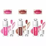AOOWU Olio Labbra, 3 Pz Gloss Labbra Olio Labbra Idratante a Lunga Durata, Trasparente Lip Oil Lucidalabbra Rimpolpante Formula Non Appiccicosa, Idratante Lucidalabbra per Labbra e Labbra Secche(B#)