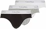 Calvin Klein Slip Hipster Uomo Confezione da 3 Cotone Elasticizzato, Multicolore (Black/White/Grey Heather), M