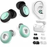 JINYJIA Tappi Orecchie per dormire, 2 Paia Tappi Auricolari in Silicone Riutilizzabili, Riduzione del Ruido 27dB, Con 6 Tappi per le Orecchie Sostituiti S/M/L, Lavabili, per Sonno Studio Viaggio
