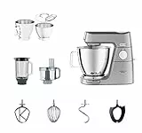 Kenwood Titanium Chef Baker XL, Planetaria con frusta K, Gancio per Impastare, Frusta a filo e Ciotola da 5 e 7 Litri, KVL85.424SI, 1200W, Argento