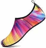 SAGUARO Scarpette Scoglio Scarpe da Sport Acquatici Barefoot Scarpe da Piscina Spiaggia Canottaggio Mare Fiume Nuoto Surf Vela Calzini per Immersione per Uomo Donna(013 Multicolore, 36/37 EU)